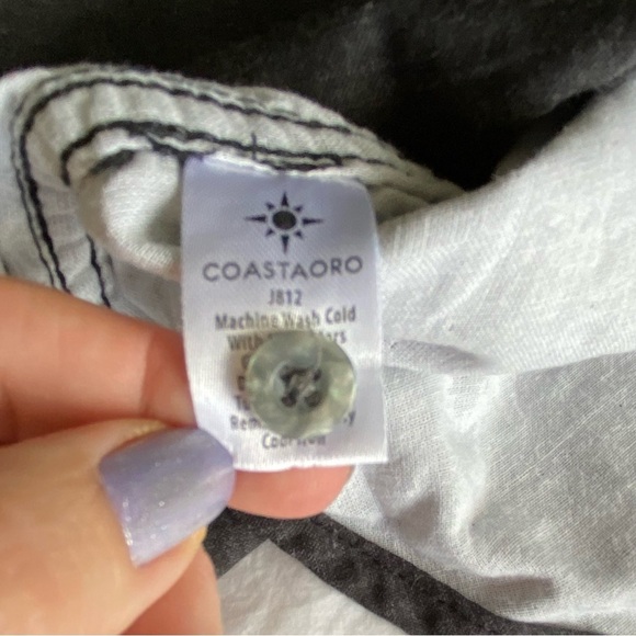 COASTAORO 100% Cotton Short Sleeve Button Up Shirt Mens L - Picture 6 of 7